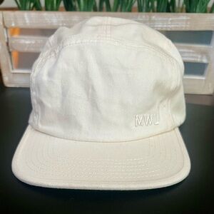 MADEWELL “MWL” Make Weekends Longer Five Panel Cream Baseball Hat